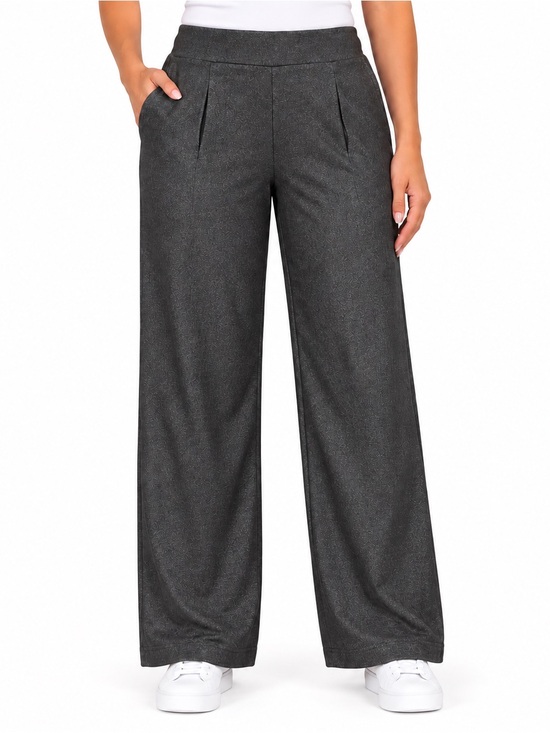 Pants - Max & Mabel Women’s L Wide Leg Jacquard Pull-On Pants Gray Black